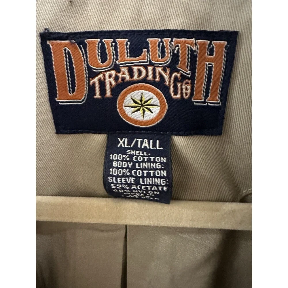Duluth Trading Jacket XL Tall Khaki Twill Fire Hose Presentation Sport Coat Work